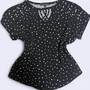 Kathy Ireland Black and White Polka Dot Blouse